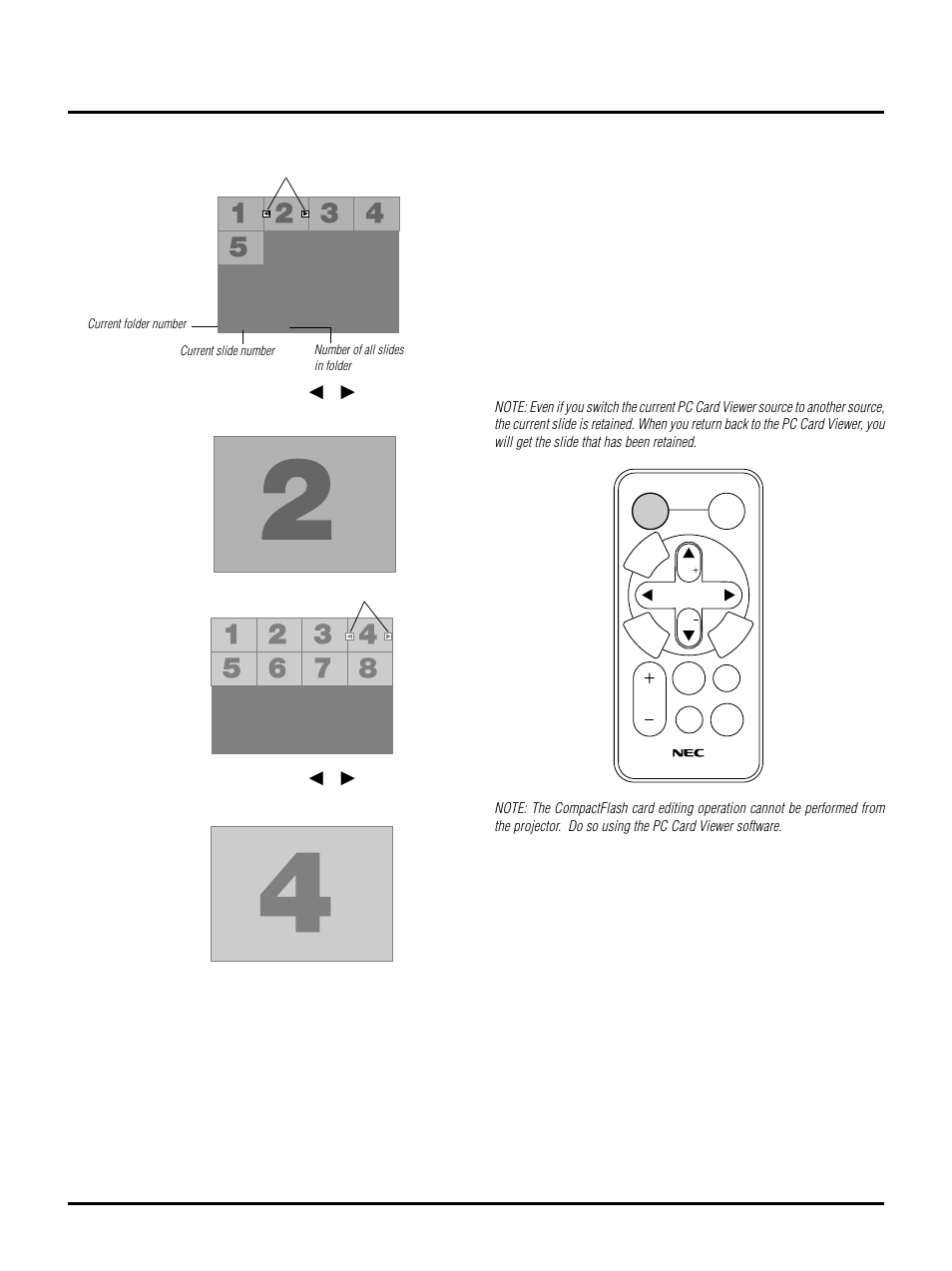 Folder, Slide, E–48 auto play mode | When the tool bar is not displayed | NEC LT150 User Manual | Page 48 / 59