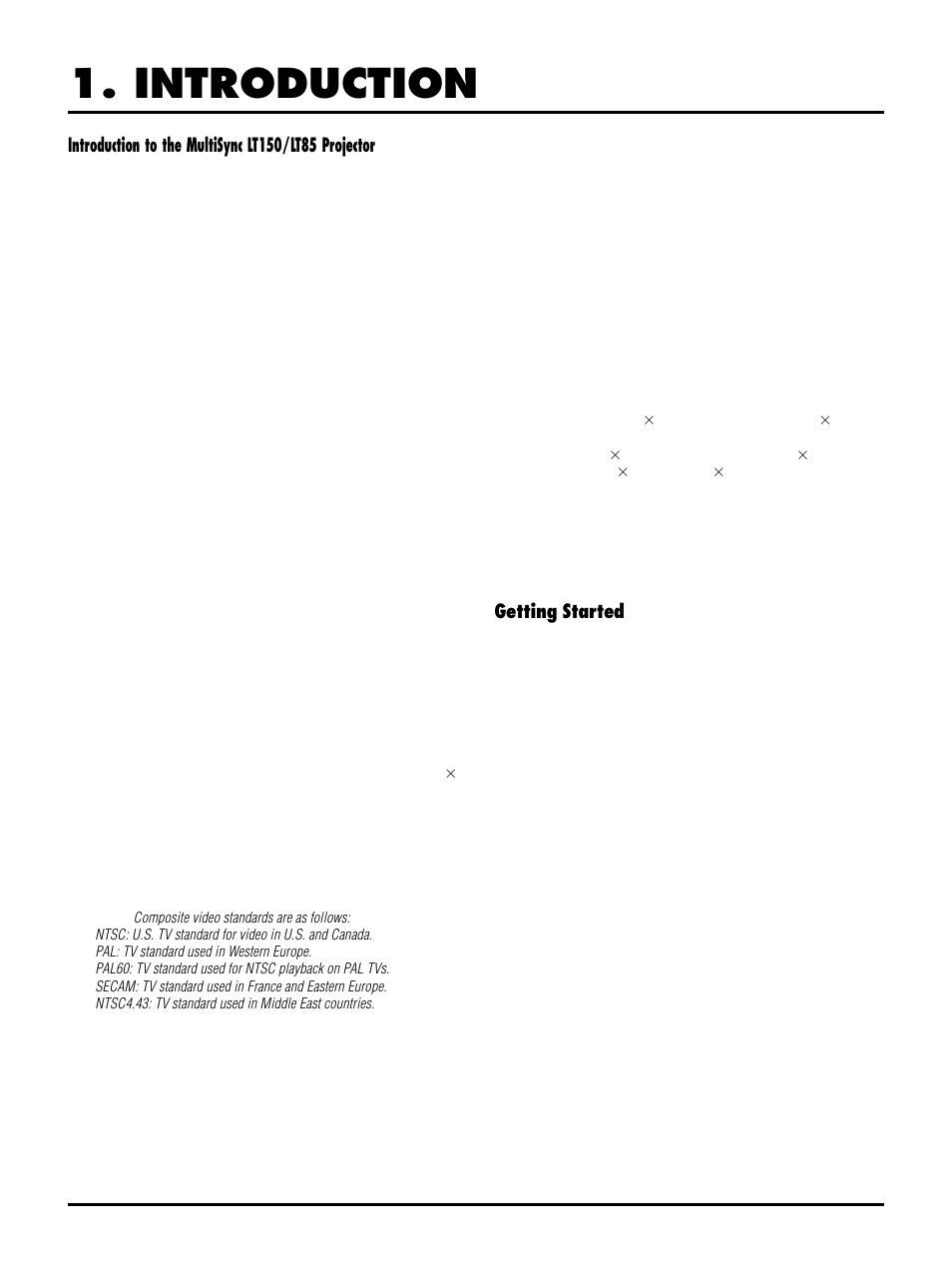 Introduction, Getting started | NEC LT150 User Manual | Page 6 / 59