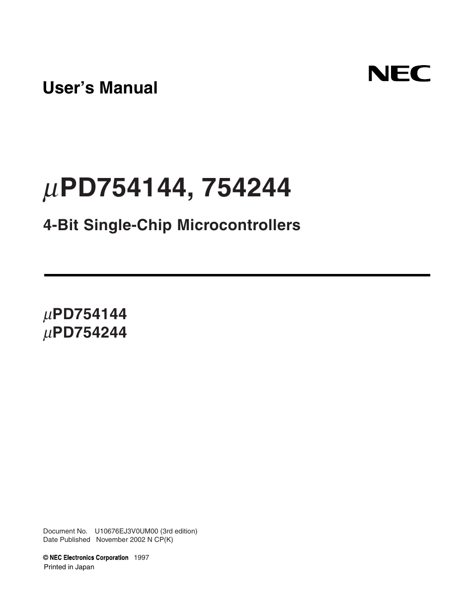 NEC PD754144 User Manual | 306 pages