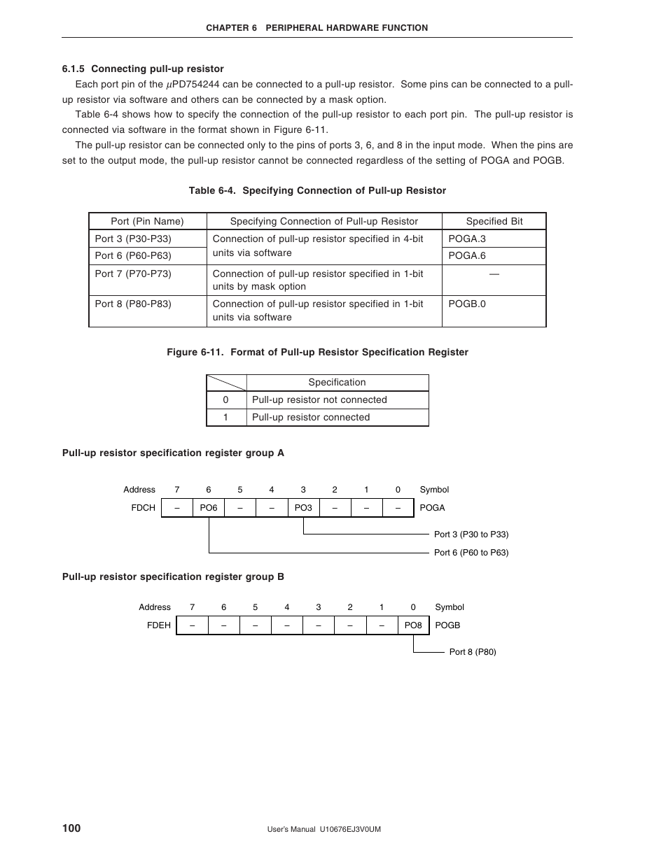 5 connecting pull-up resistor | NEC PD754144 User Manual | Page 100 / 306