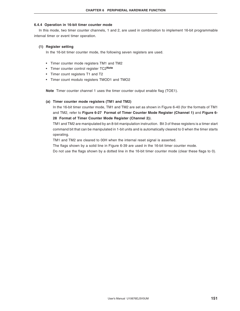 4 operation in 16-bit timer counter mode | NEC PD754144 User Manual | Page 151 / 306