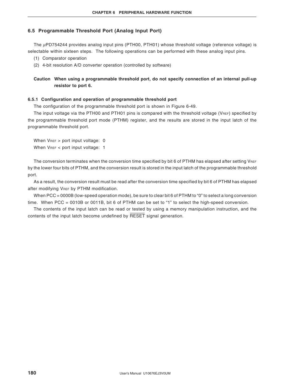 5 programmable threshold port (analog input port) | NEC PD754144 User Manual | Page 180 / 306