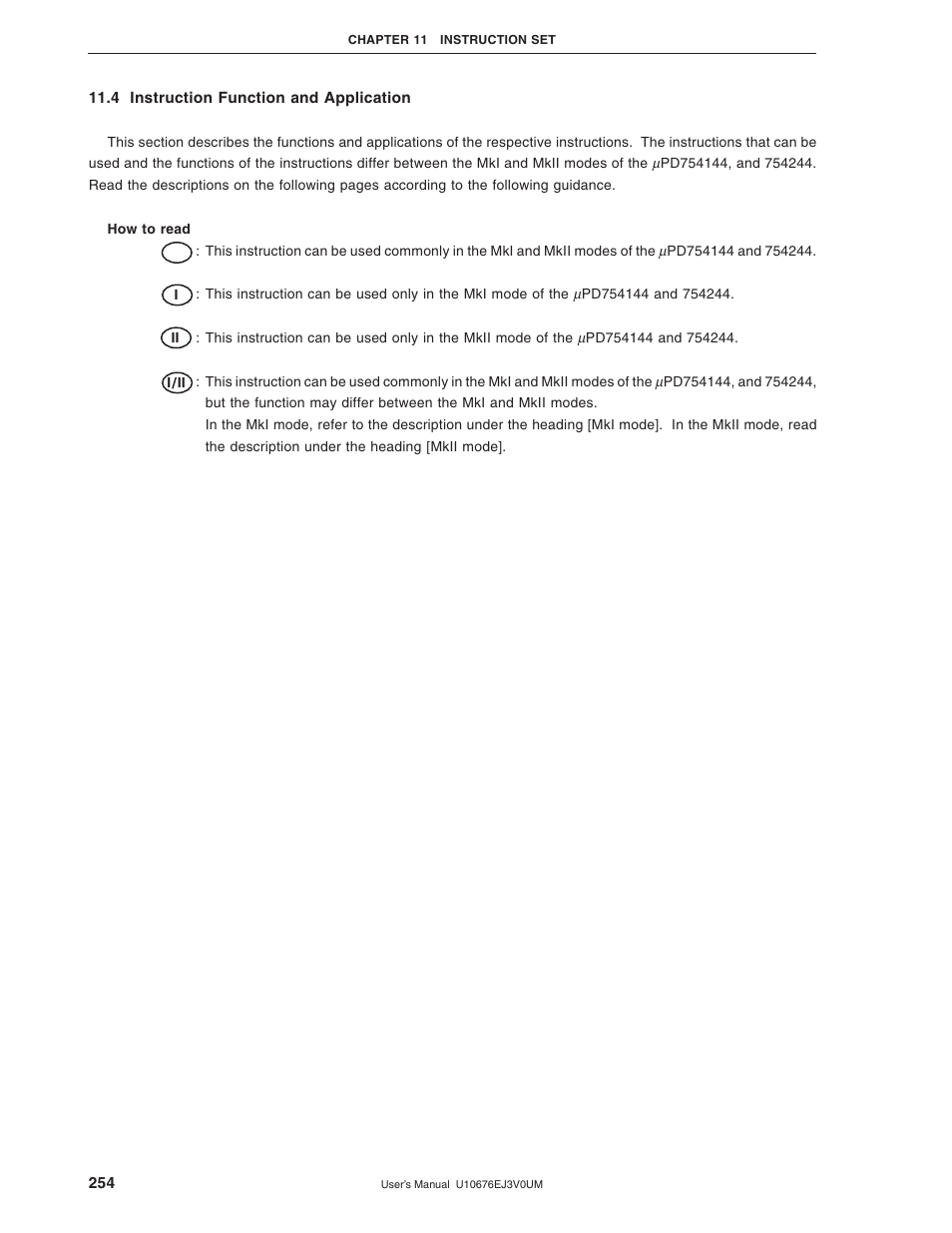 4 instruction function and application | NEC PD754144 User Manual | Page 254 / 306