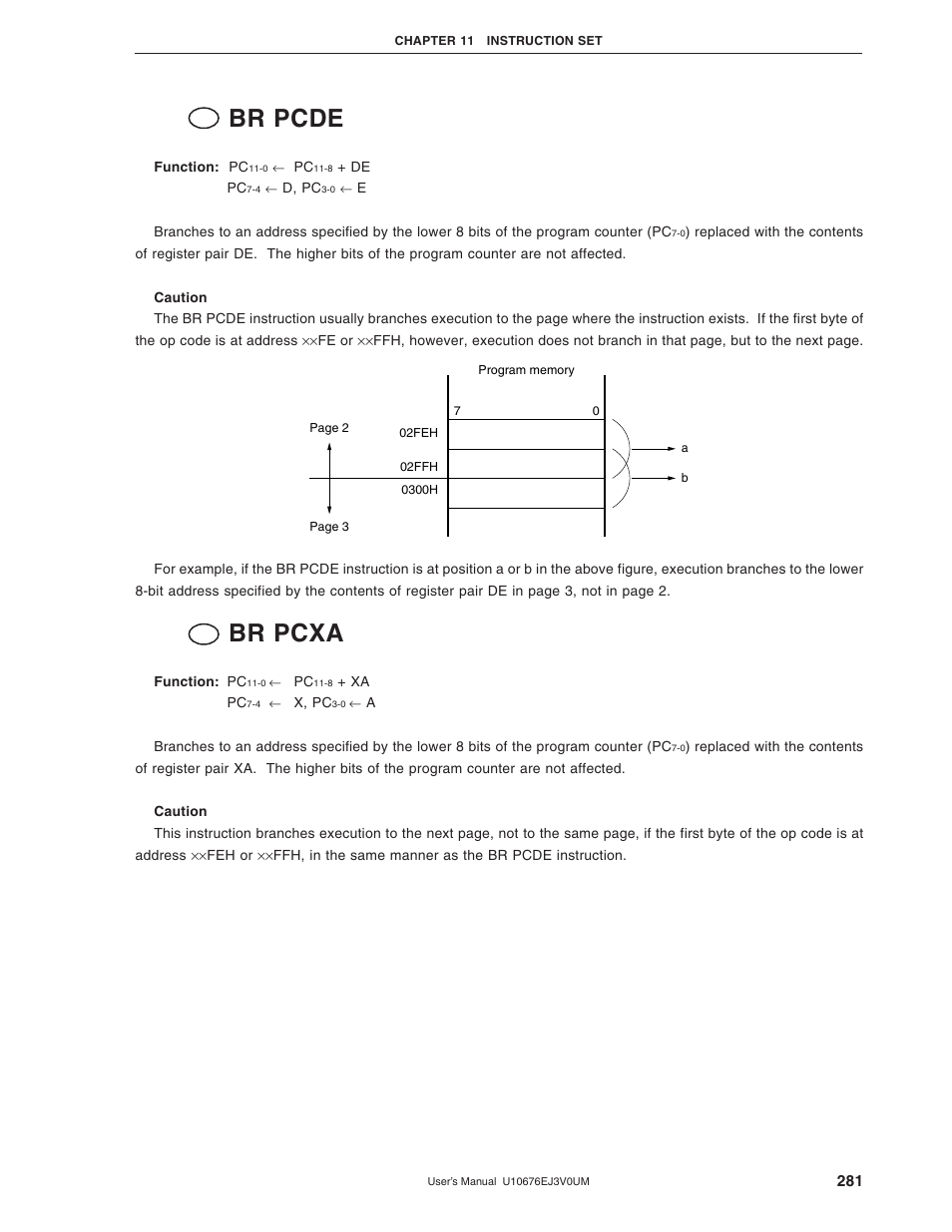 Br pcde, Br pcxa | NEC PD754144 User Manual | Page 281 / 306