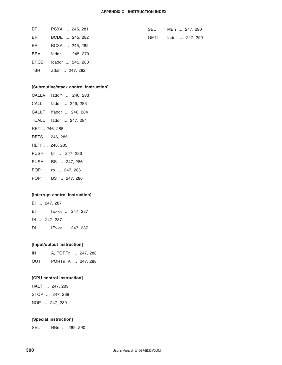 NEC PD754144 User Manual | Page 300 / 306