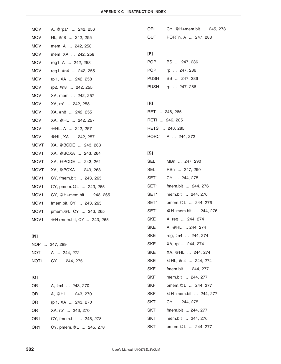 NEC PD754144 User Manual | Page 302 / 306