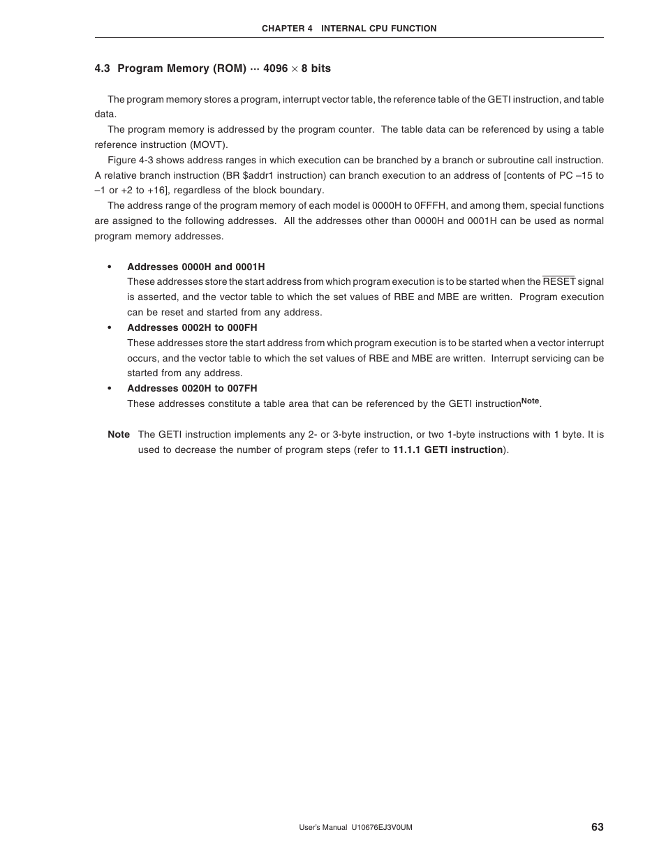 3 program memory (rom) | NEC PD754144 User Manual | Page 63 / 306