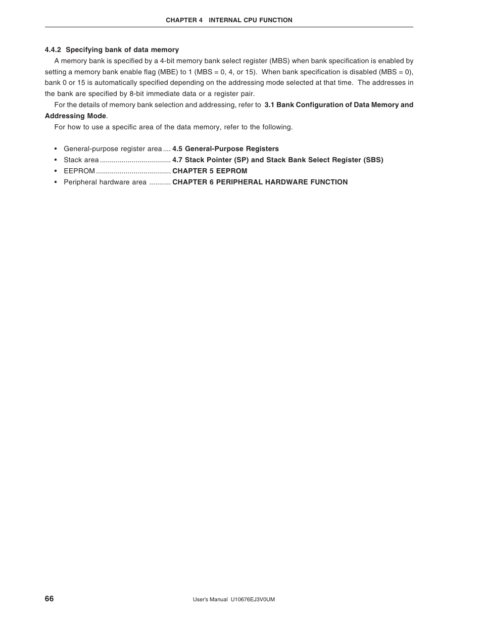 2 specifying bank of data memory | NEC PD754144 User Manual | Page 66 / 306