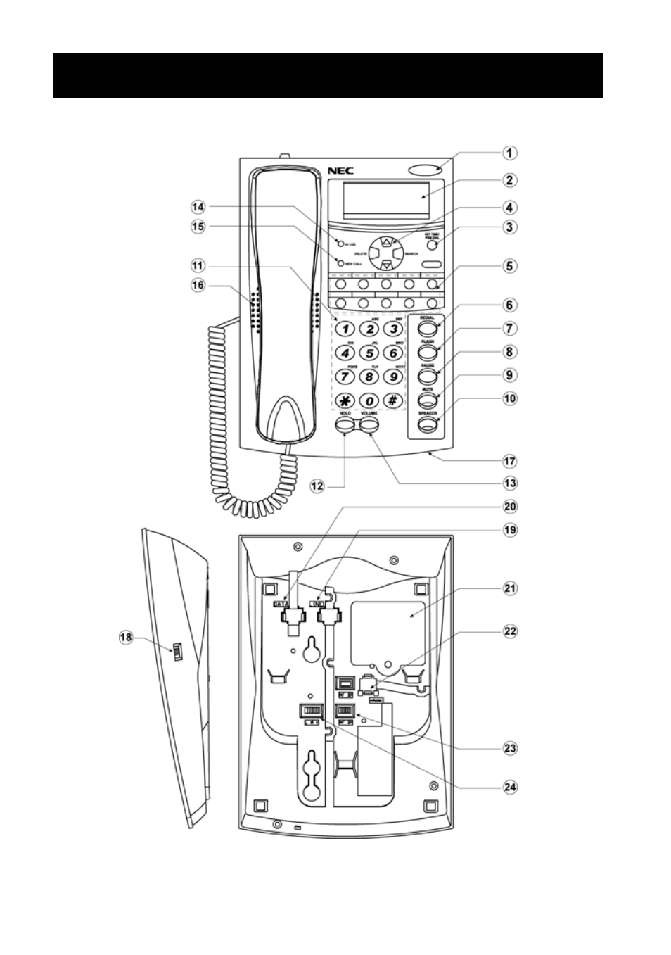 Location of controls | NEC AT-35 User Manual | Page 4 / 20