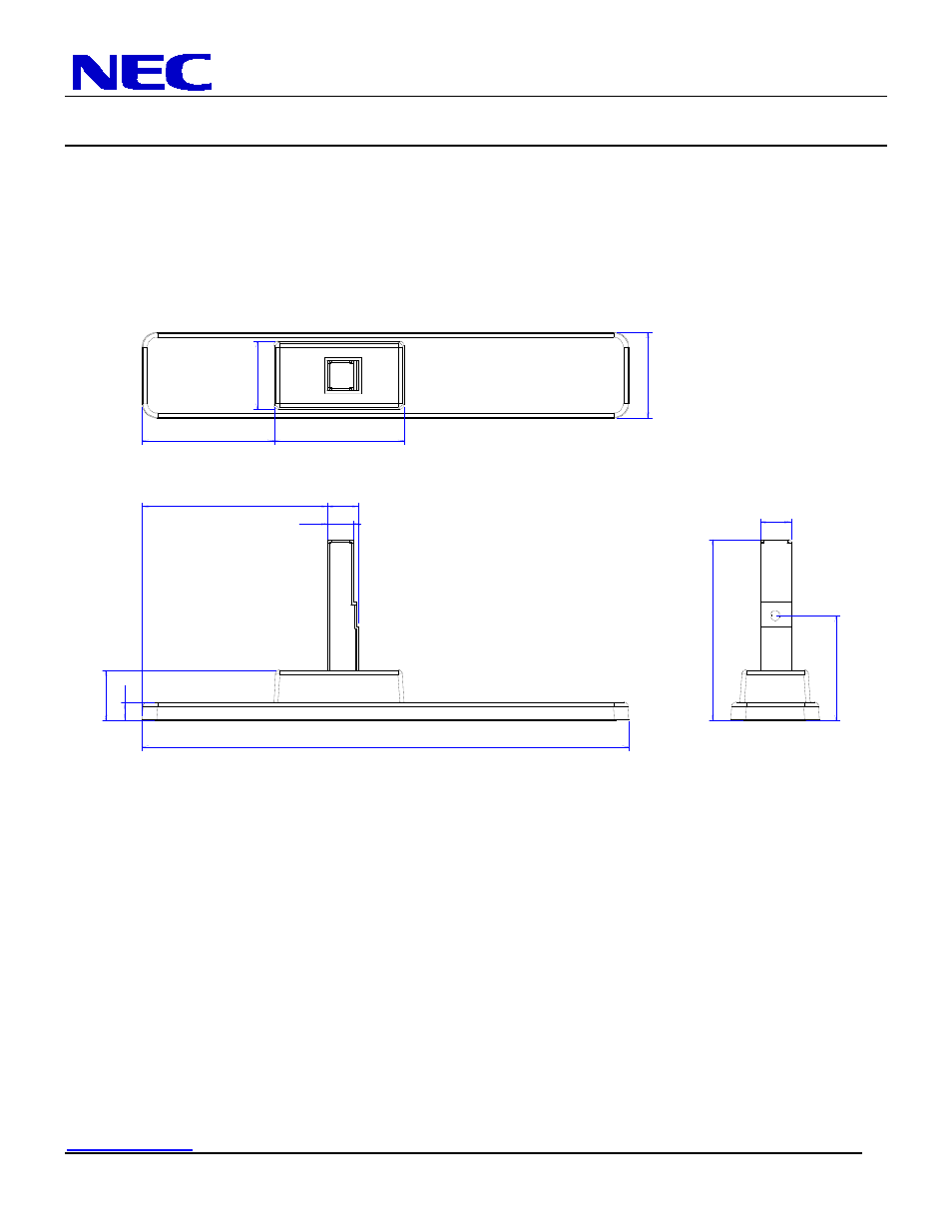 St-4020, Table top stand, 40” lcd display | Optional table top stand dimensions (st-4020) | NEC LCD4020-2 User Manual | Page 6 / 9