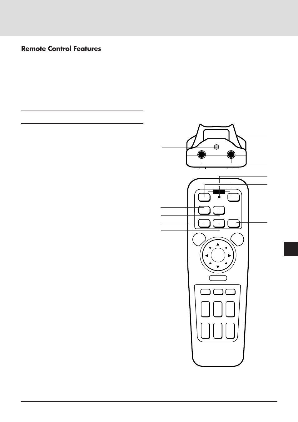 Remote control features | NEC MT830 User Manual | Page 12 / 48