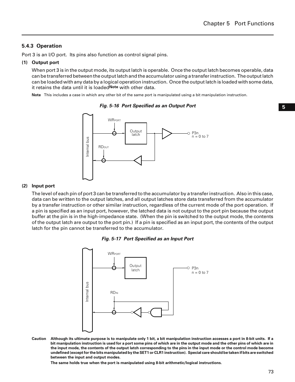 3 operation, Chapter 5 port functions | NEC PD78214 User Manual | Page 102 / 487