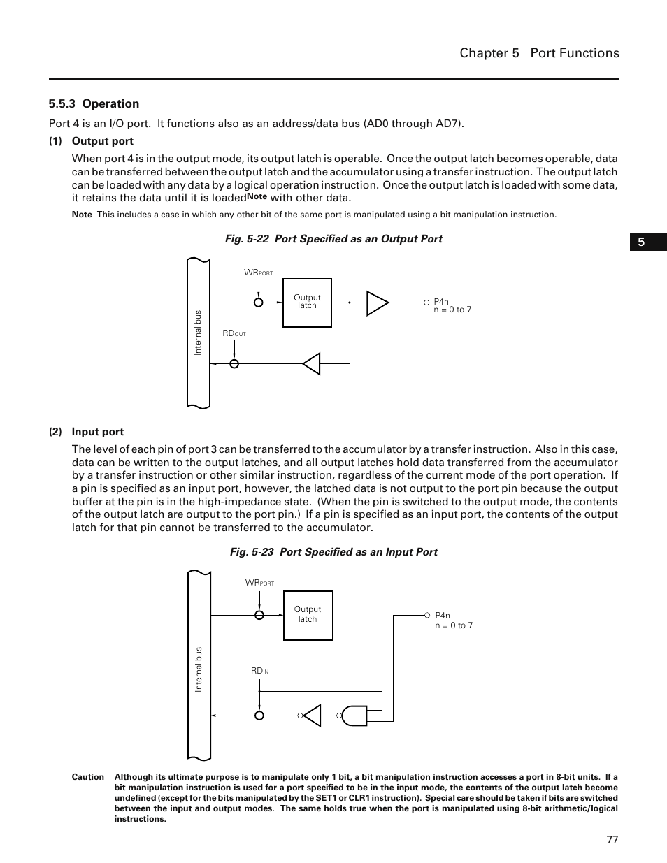 3 operation, Chapter 5 port functions | NEC PD78214 User Manual | Page 106 / 487