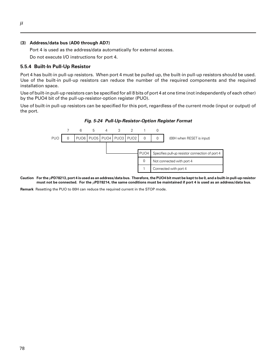 4 built-in pull-up resistor | NEC PD78214 User Manual | Page 107 / 487