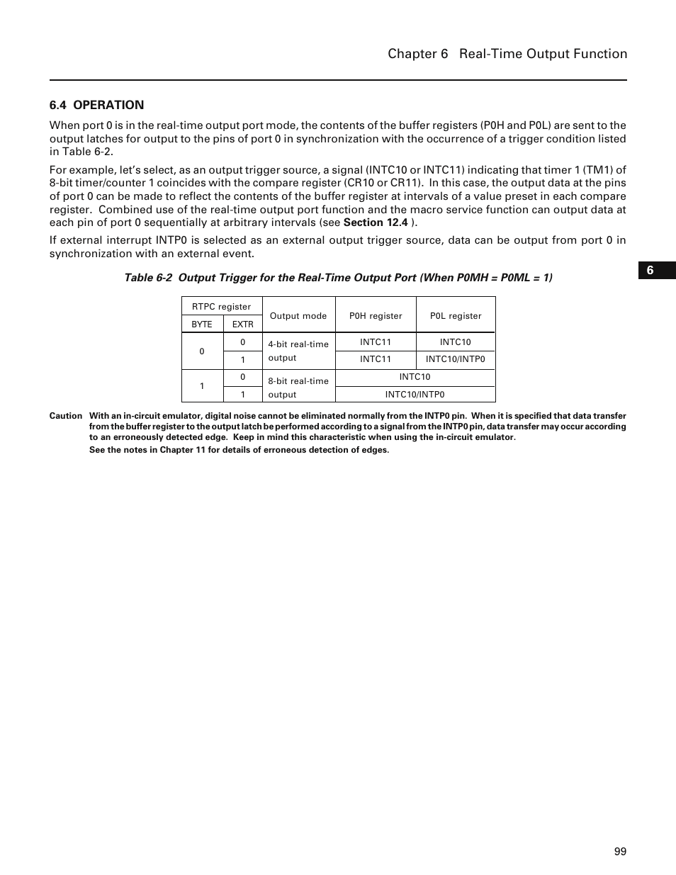 4 operation, Chapter 6 real-time output function | NEC PD78214 User Manual | Page 128 / 487