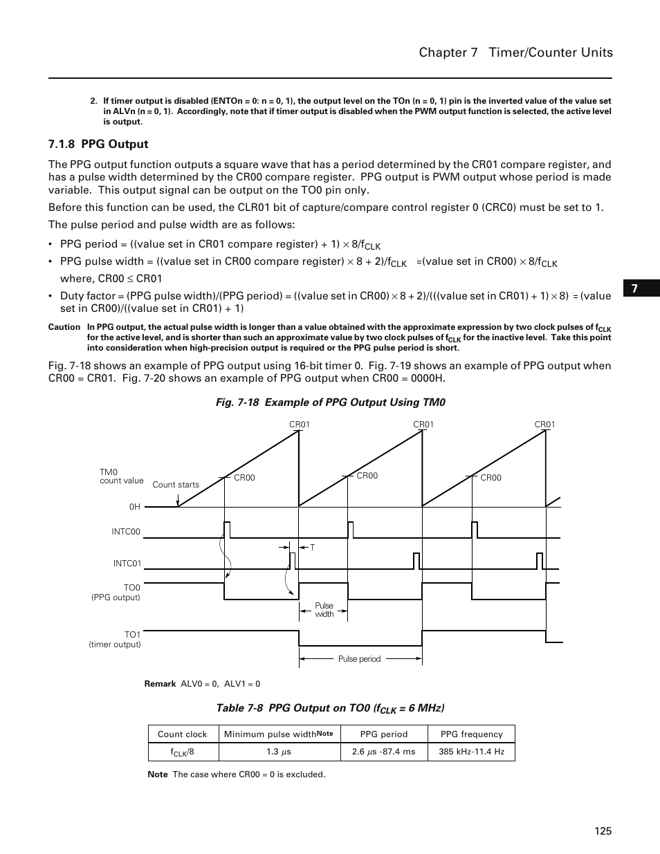 8 ppg output, Chapter 7 timer/counter units | NEC PD78214 User Manual | Page 154 / 487