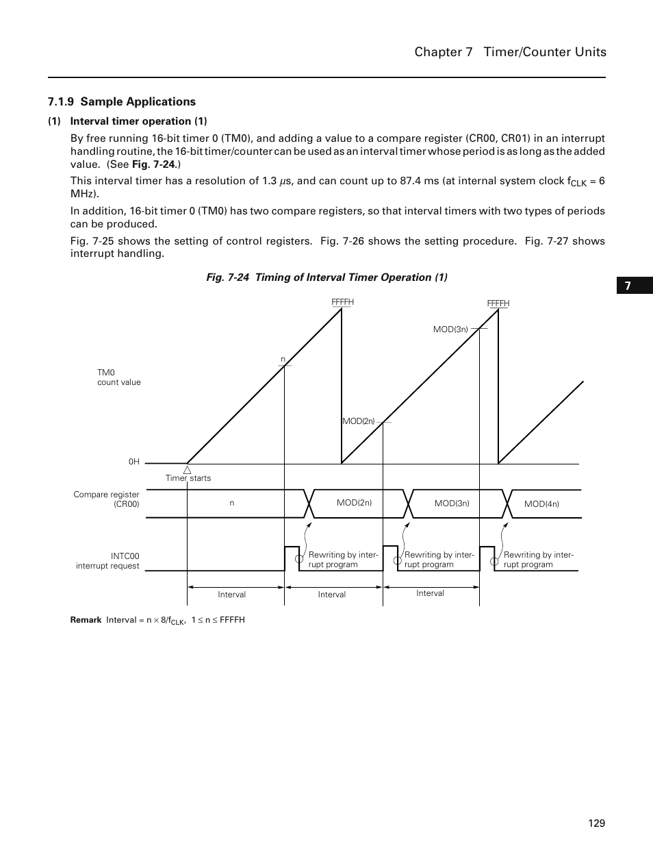 9 sample applications, Chapter 7 timer/counter units | NEC PD78214 User Manual | Page 158 / 487