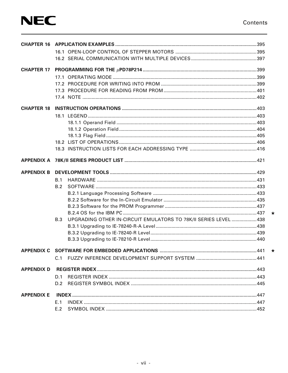 NEC PD78214 User Manual | Page 18 / 487