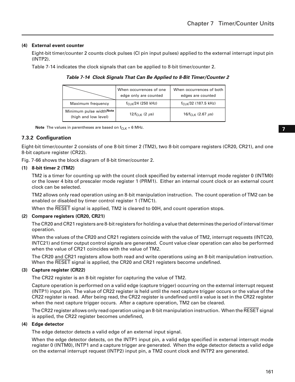 2 configuration, Chapter 7 timer/counter units | NEC PD78214 User Manual | Page 190 / 487