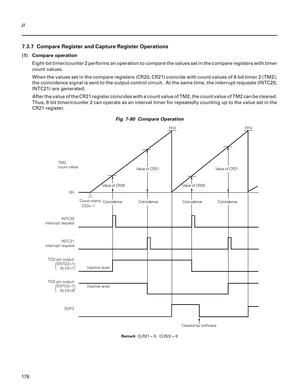 7 compare register and capture register operations | NEC PD78214 User Manual | Page 205 / 487
