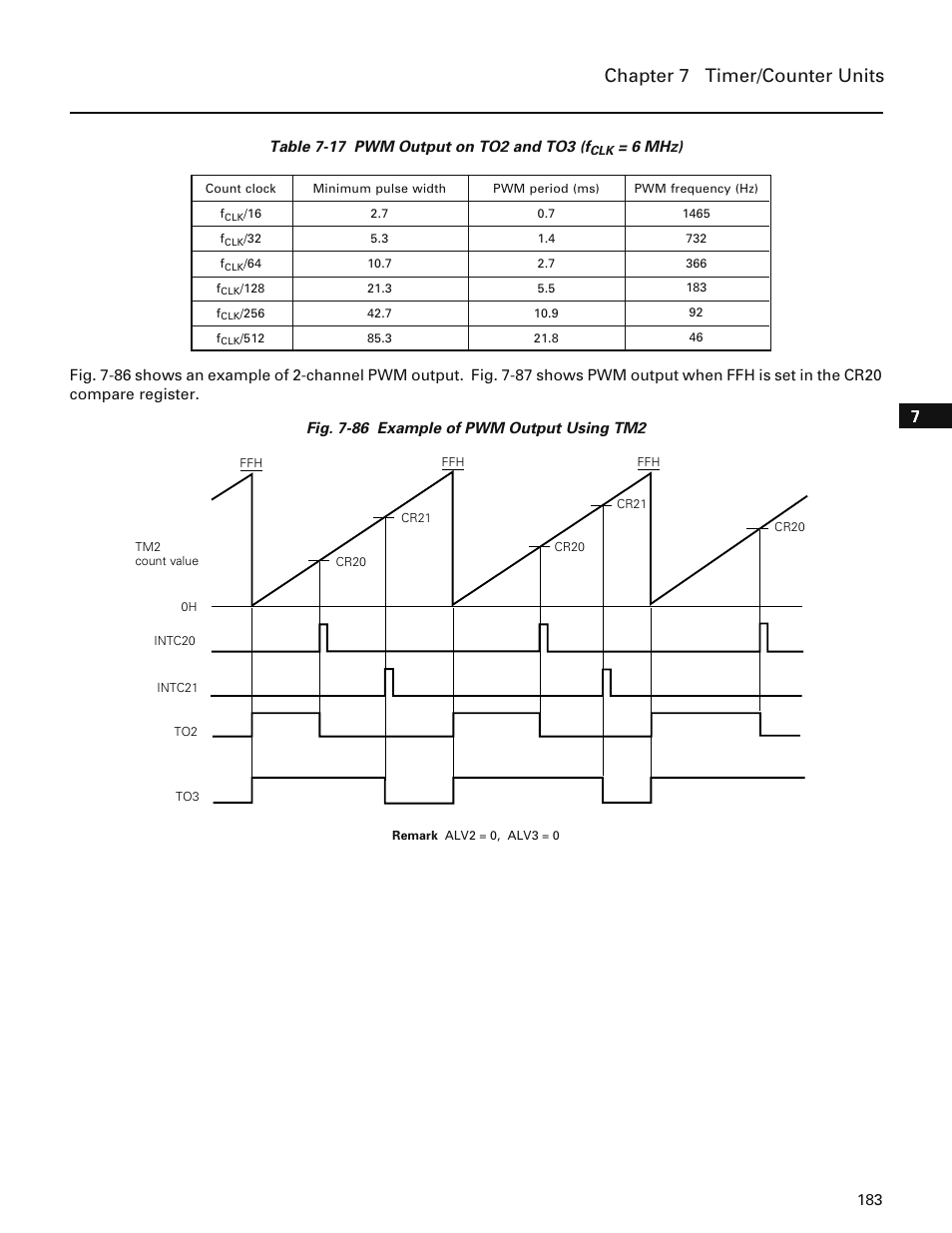 Chapter 7 timer/counter units | NEC PD78214 User Manual | Page 212 / 487