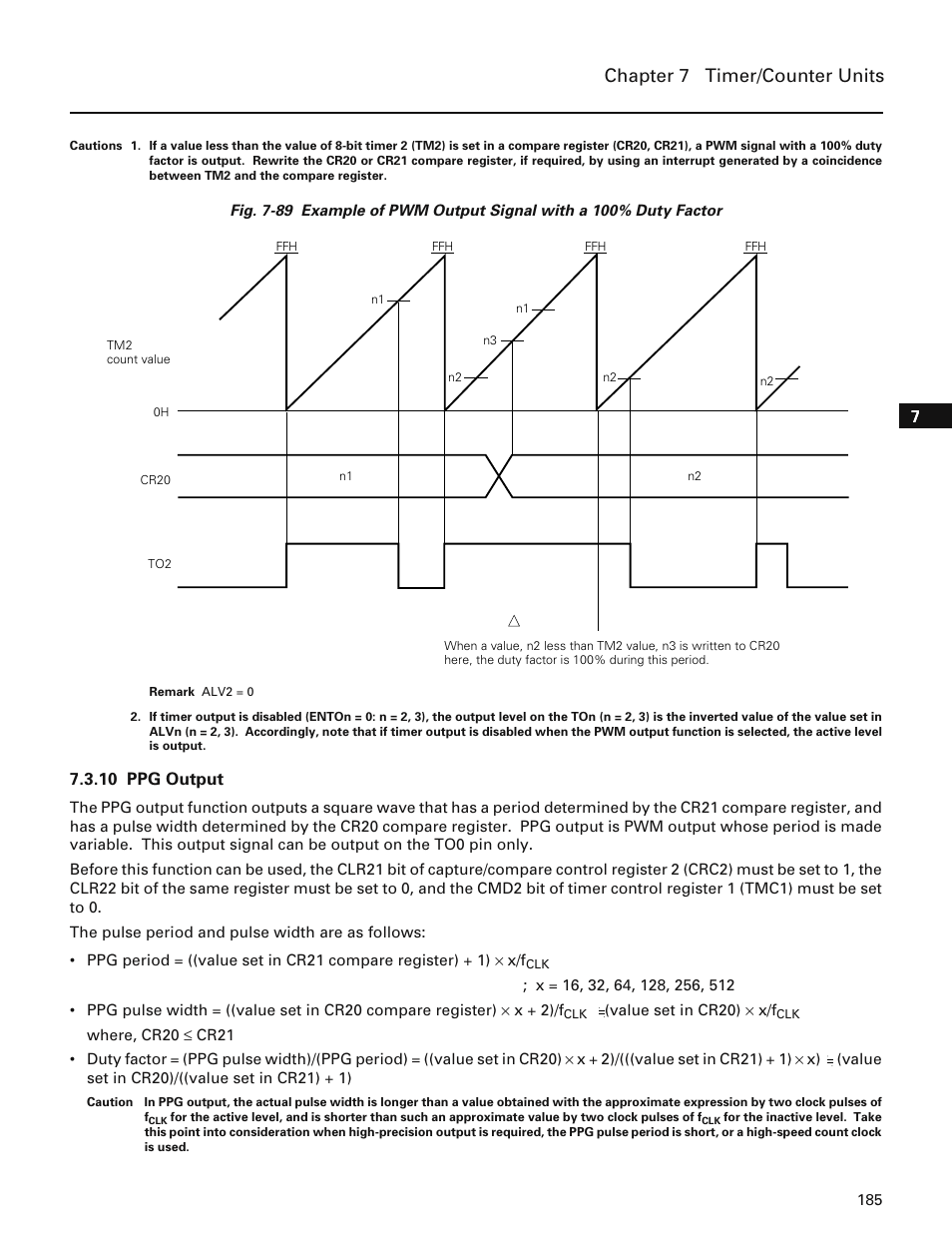 10 ppg output, Chapter 7 timer/counter units | NEC PD78214 User Manual | Page 214 / 487