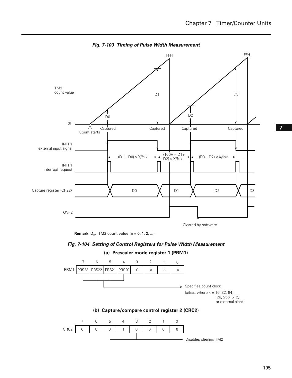 Chapter 7 timer/counter units | NEC PD78214 User Manual | Page 224 / 487