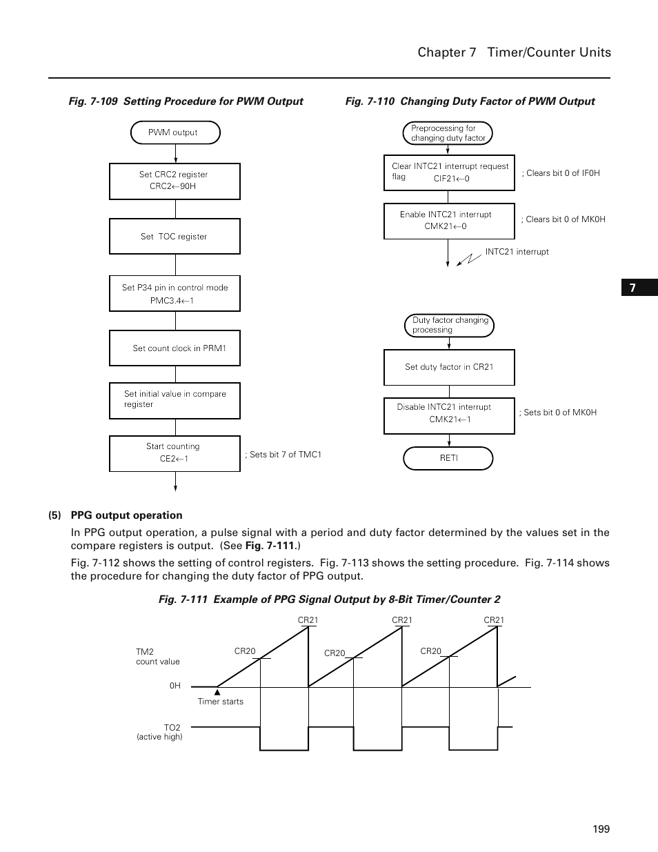 Chapter 7 timer/counter units | NEC PD78214 User Manual | Page 228 / 487