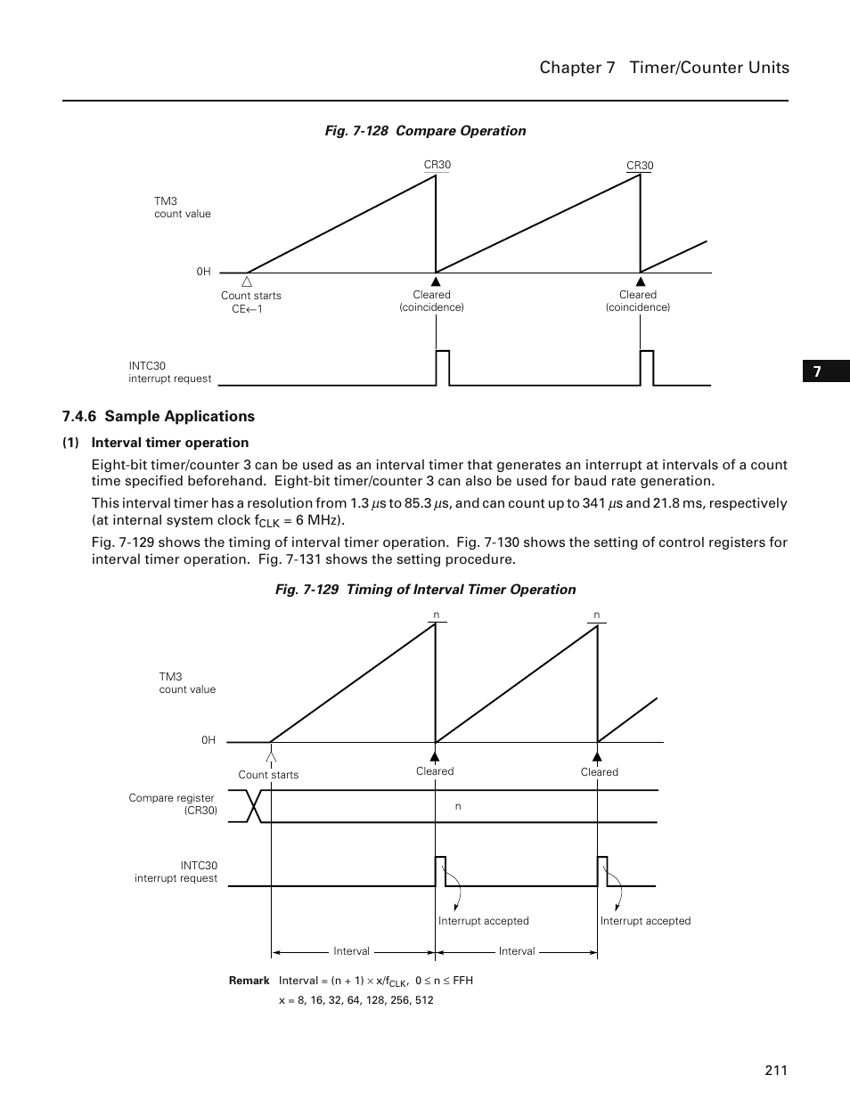 6 sample applications, Chapter 7 timer/counter units | NEC PD78214 User Manual | Page 240 / 487