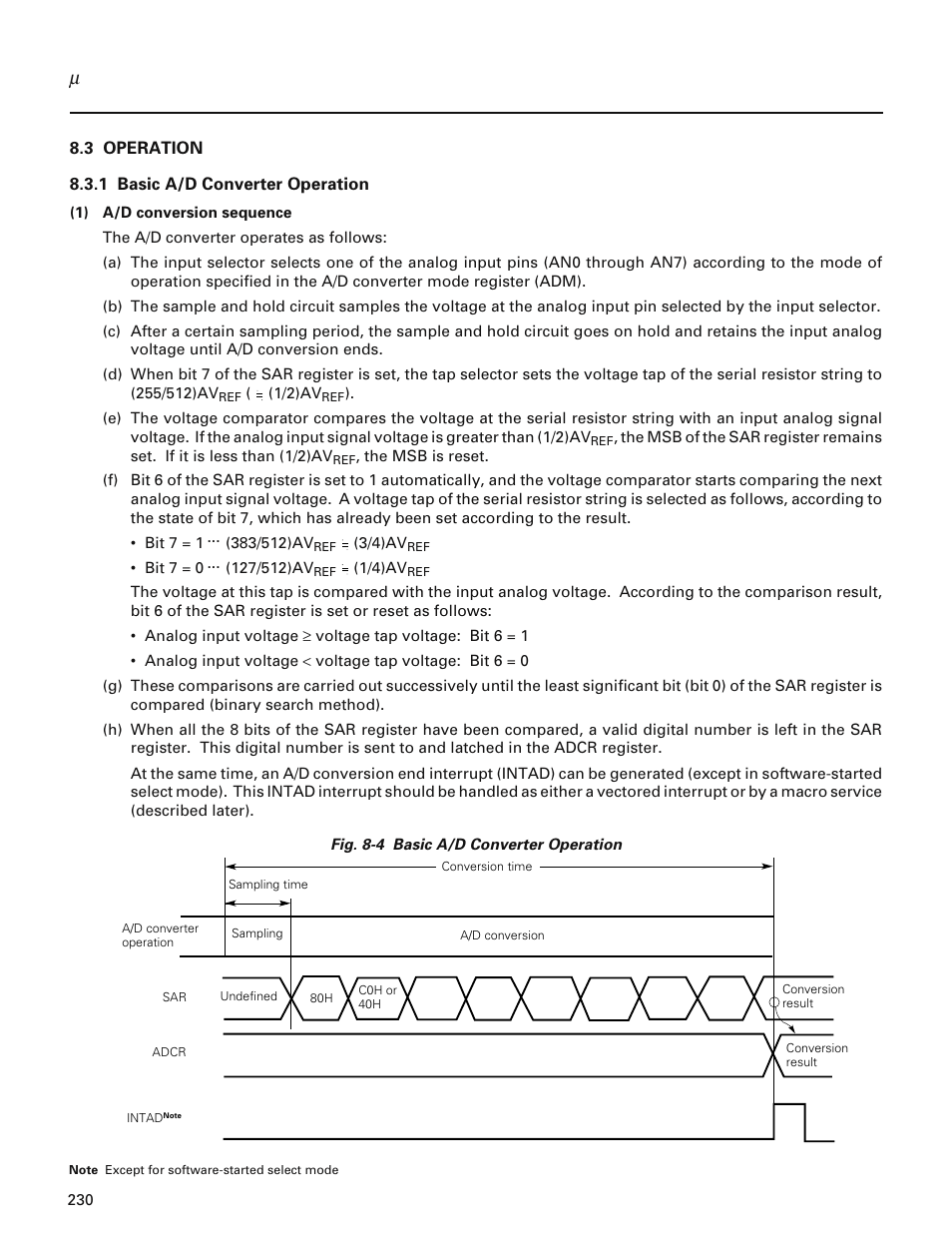3 operation, 1 basic a/d converter operation | NEC PD78214 User Manual | Page 259 / 487