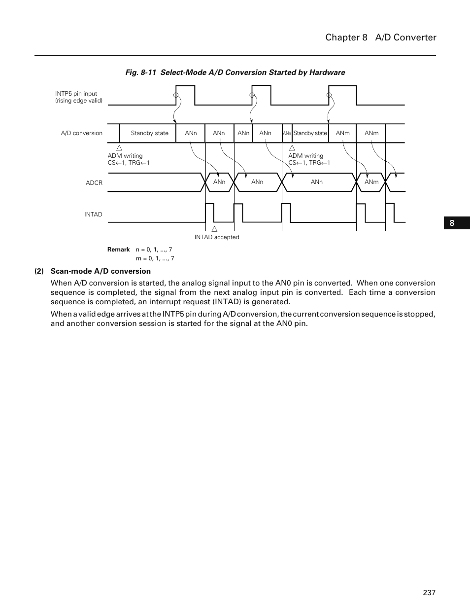 Chapter 8 a/d converter | NEC PD78214 User Manual | Page 266 / 487