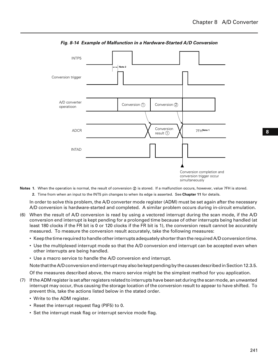 Chapter 8 a/d converter | NEC PD78214 User Manual | Page 270 / 487