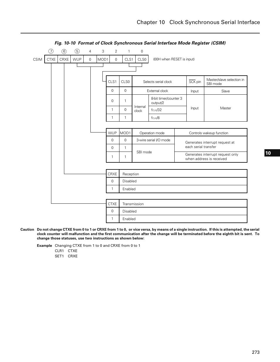 Chapter 10 clock synchronous serial interface | NEC PD78214 User Manual | Page 302 / 487