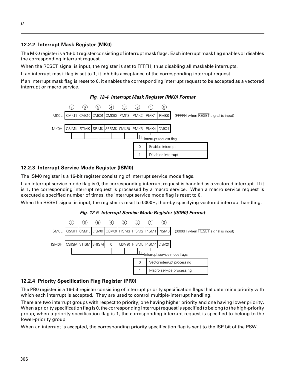 2 interrupt mask register (mk0), 3 interrupt service mode register (ism0), 4 priority specification flag register (pr0) | NEC PD78214 User Manual | Page 335 / 487