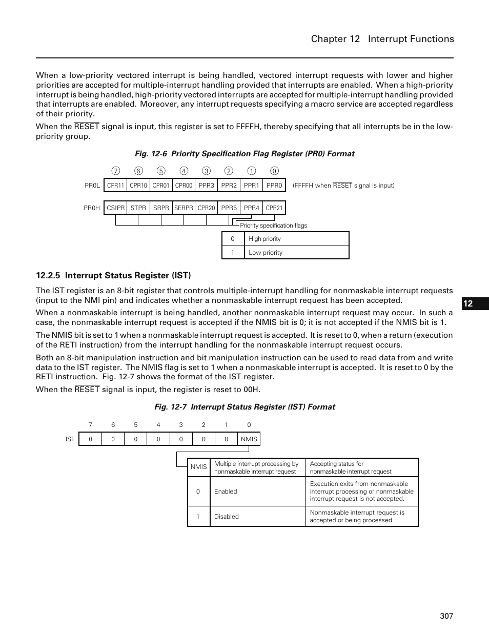 5 interrupt status register (ist), Chapter 12 interrupt functions | NEC PD78214 User Manual | Page 336 / 487