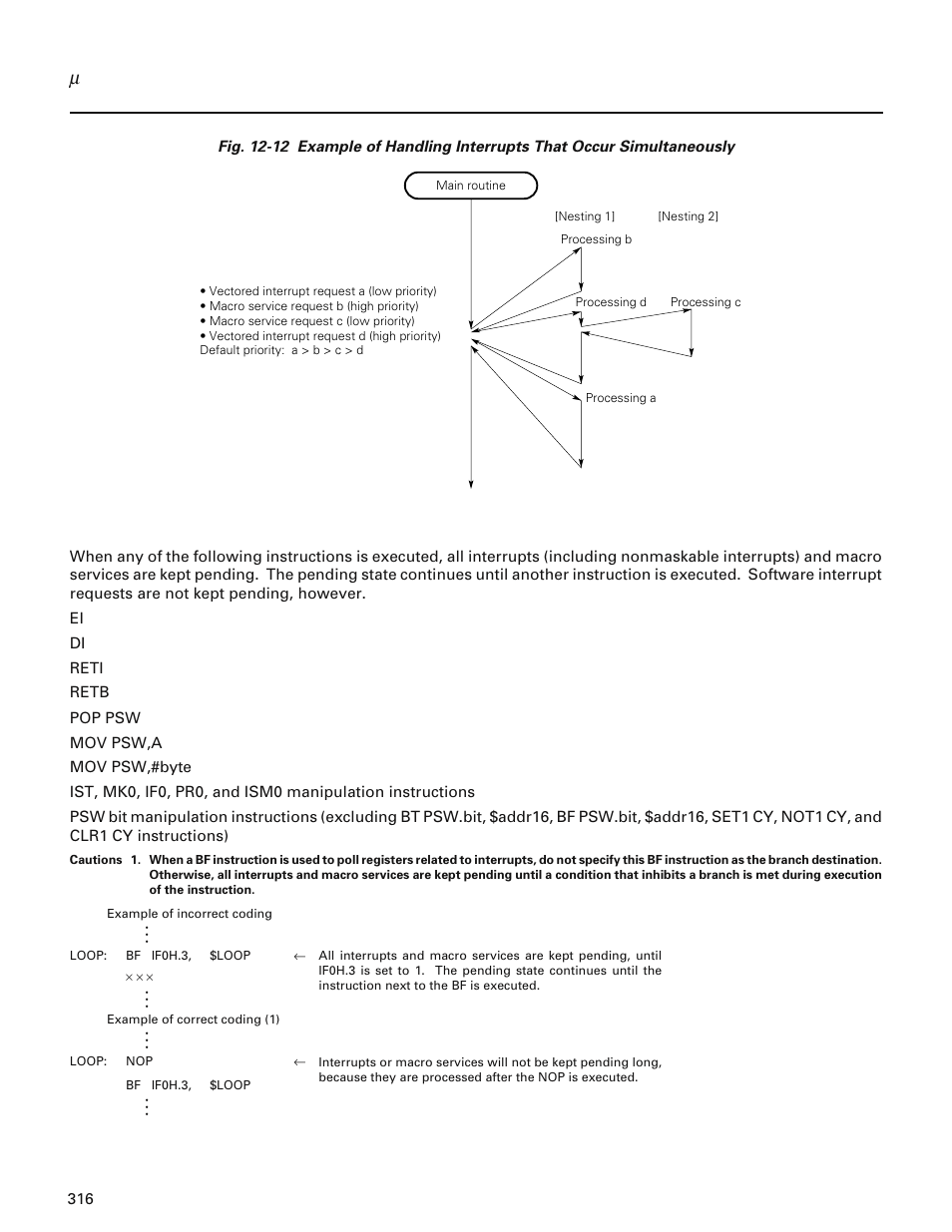 5 interrupt request and macro service pending | NEC PD78214 User Manual | Page 345 / 487