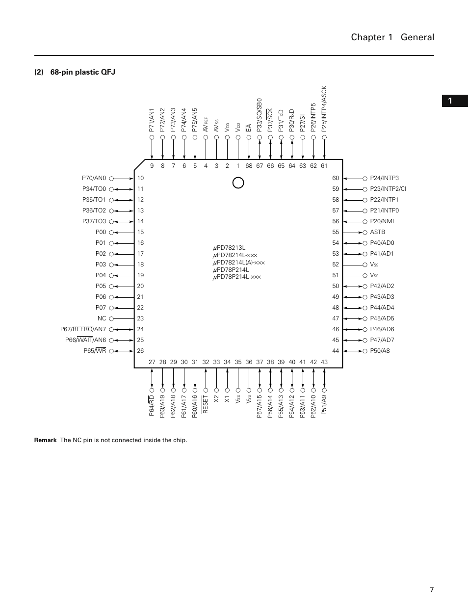 Chapter 1 general | NEC PD78214 User Manual | Page 36 / 487