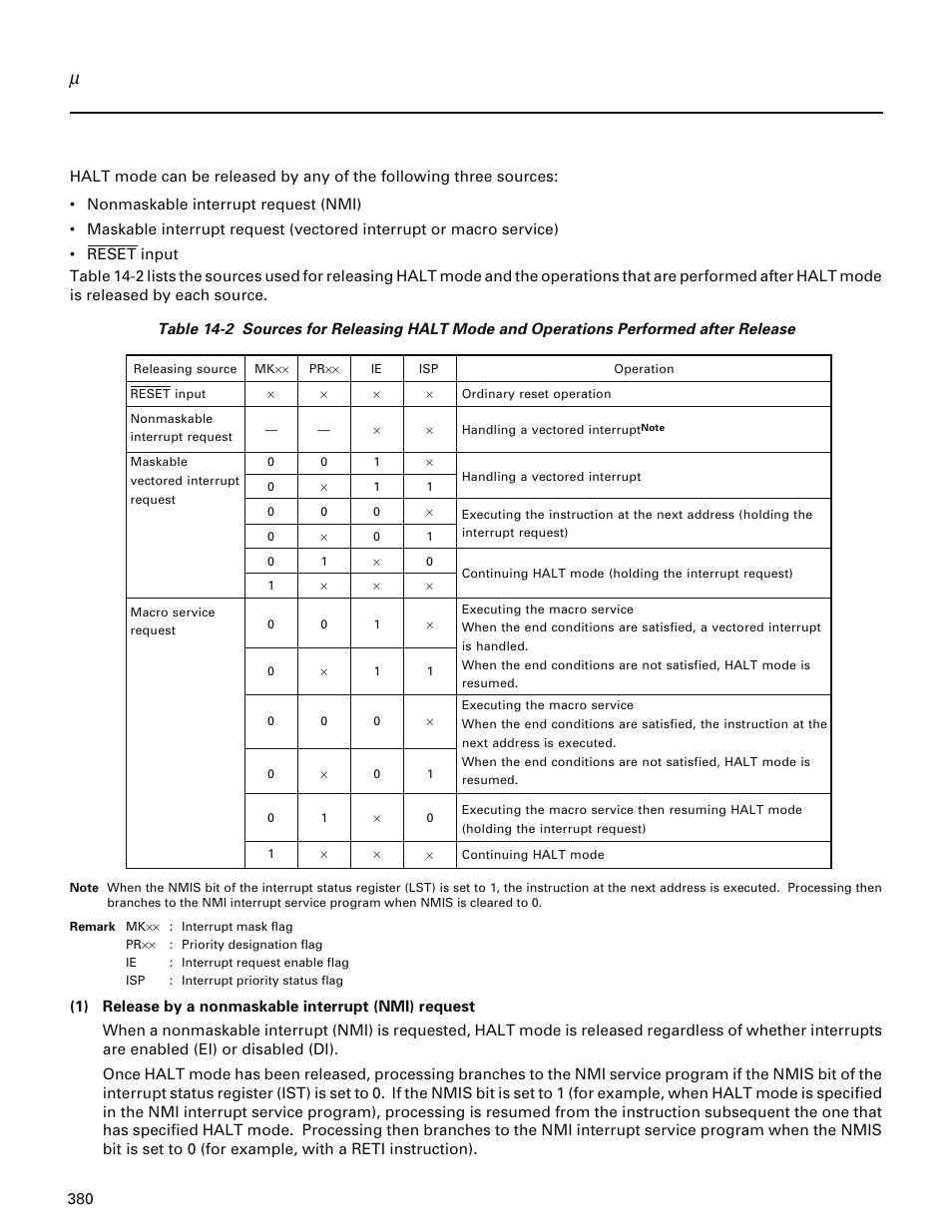 2 releasing halt mode | NEC PD78214 User Manual | Page 409 / 487