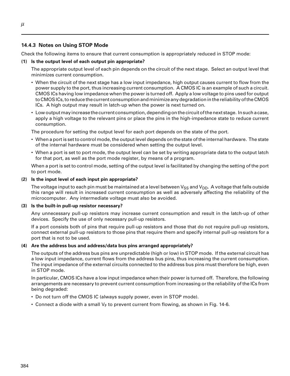 3 notes on using stop mode | NEC PD78214 User Manual | Page 413 / 487