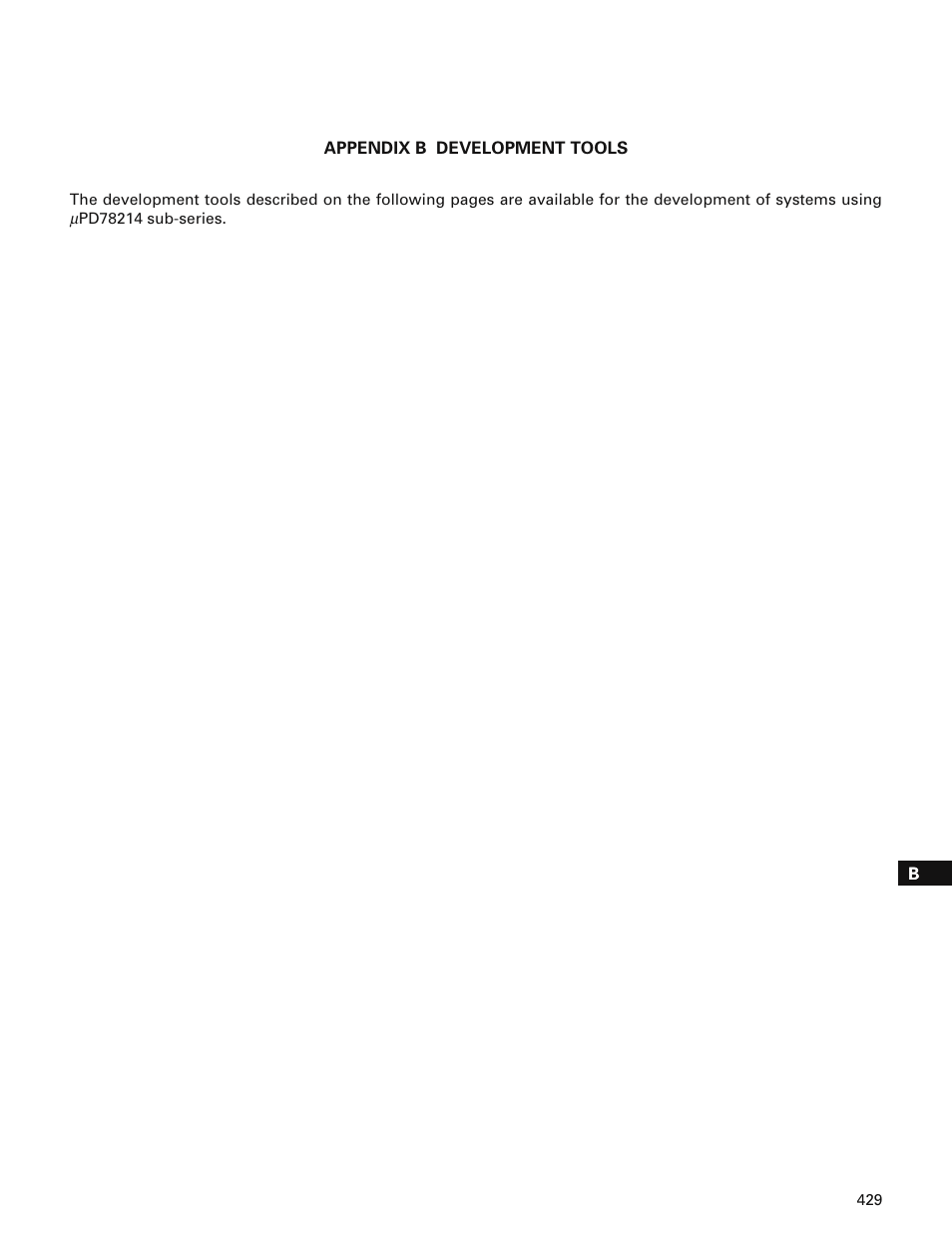 Appendix b development tools | NEC PD78214 User Manual | Page 458 / 487