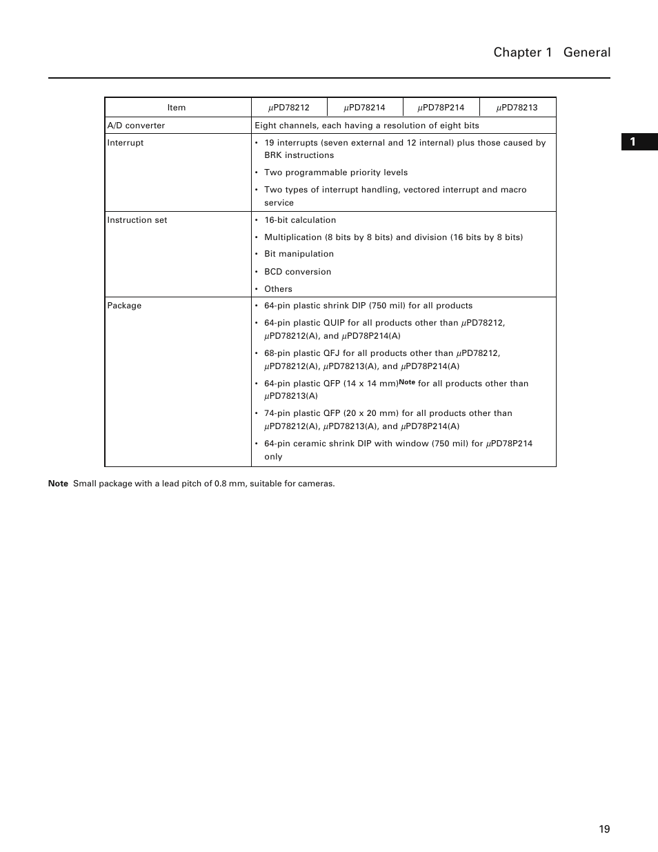 Chapter 1 general | NEC PD78214 User Manual | Page 48 / 487