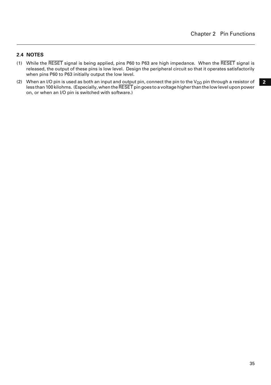 4 notes | NEC PD78214 User Manual | Page 64 / 487