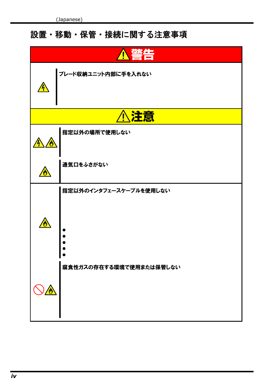 設置・移動・保管・接続に関する注意事項 | NEC N8406-022 User Manual | Page 12 / 62