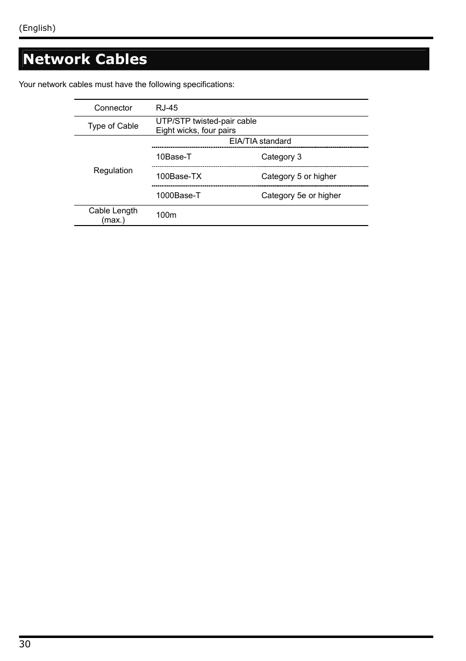 Network cables | NEC N8406-022 User Manual | Page 52 / 62