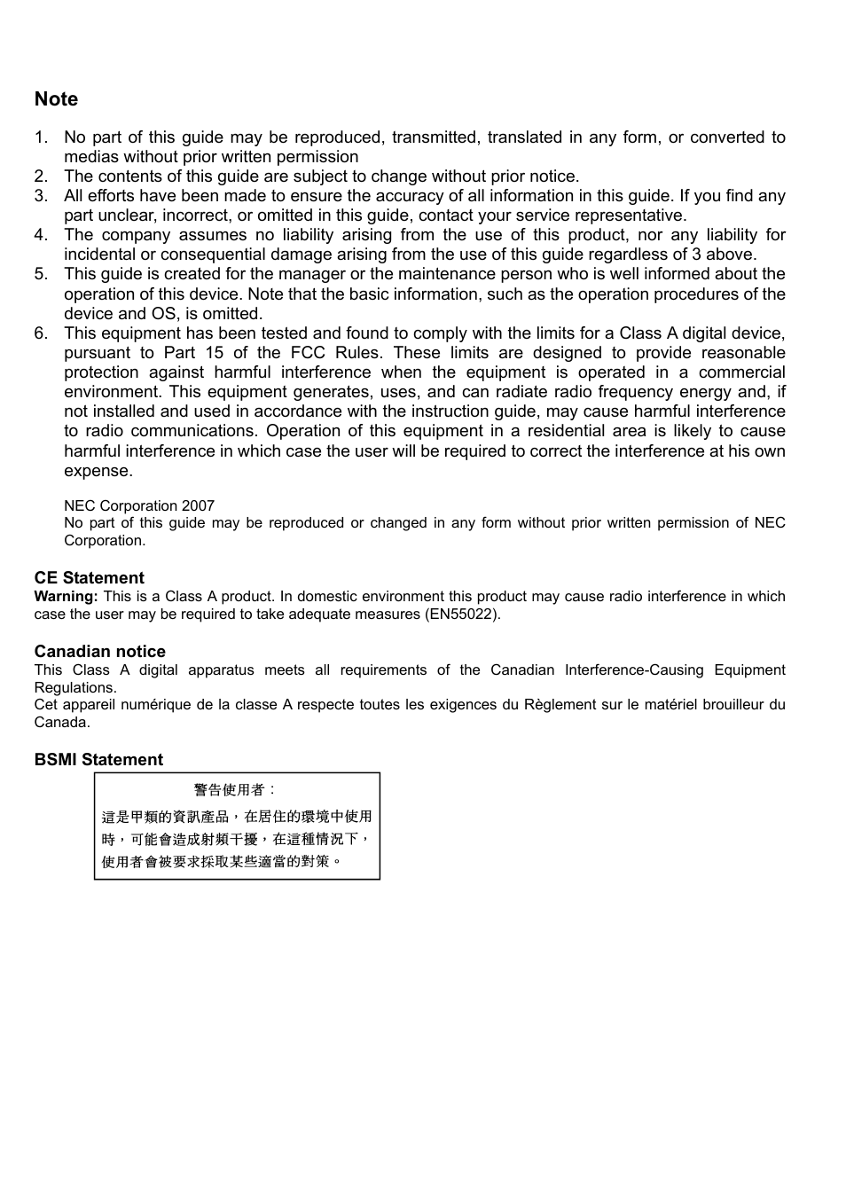 NEC N8406-022 User Manual | Page 6 / 62