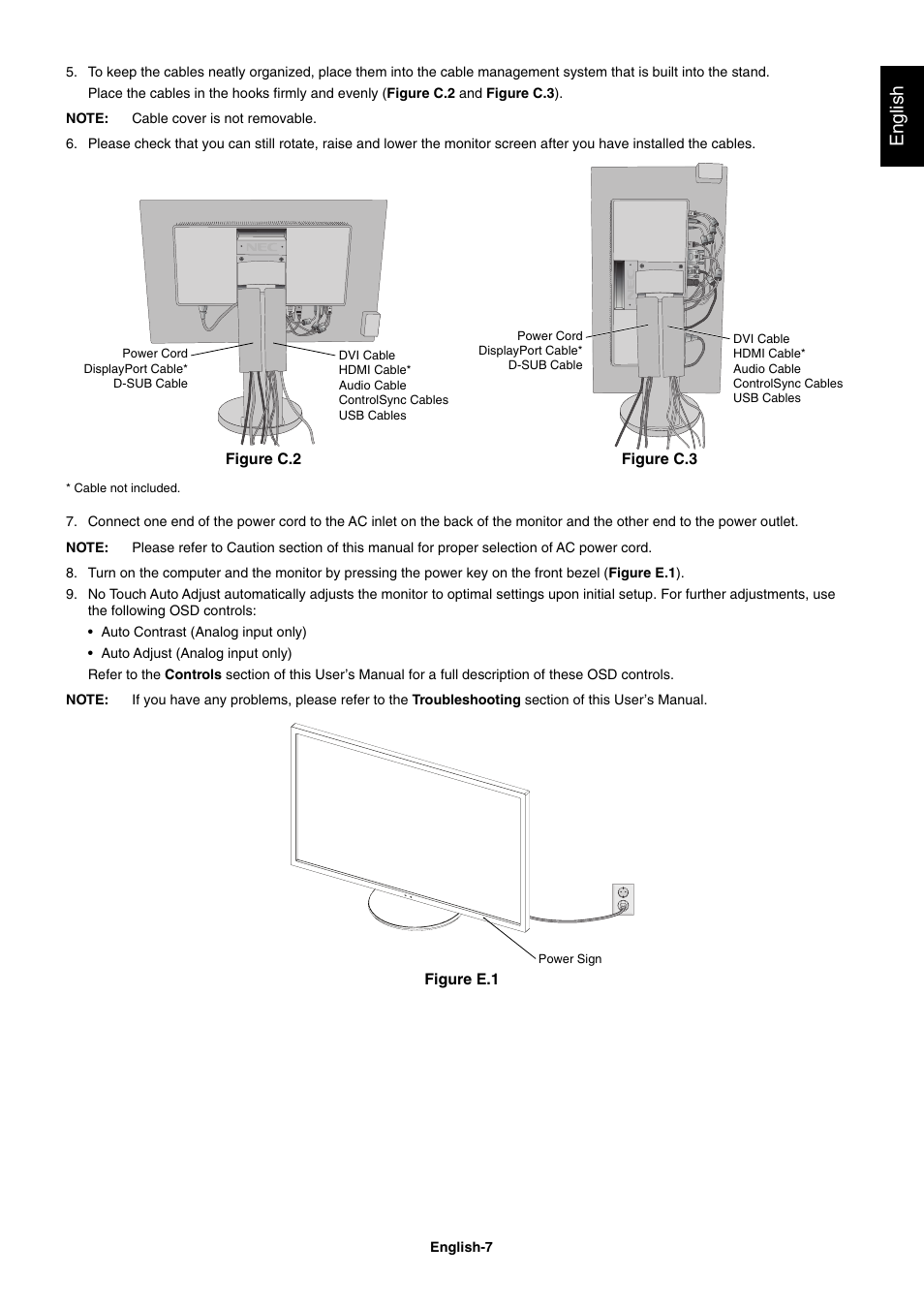 English | NEC EA273WM User Manual | Page 9 / 27