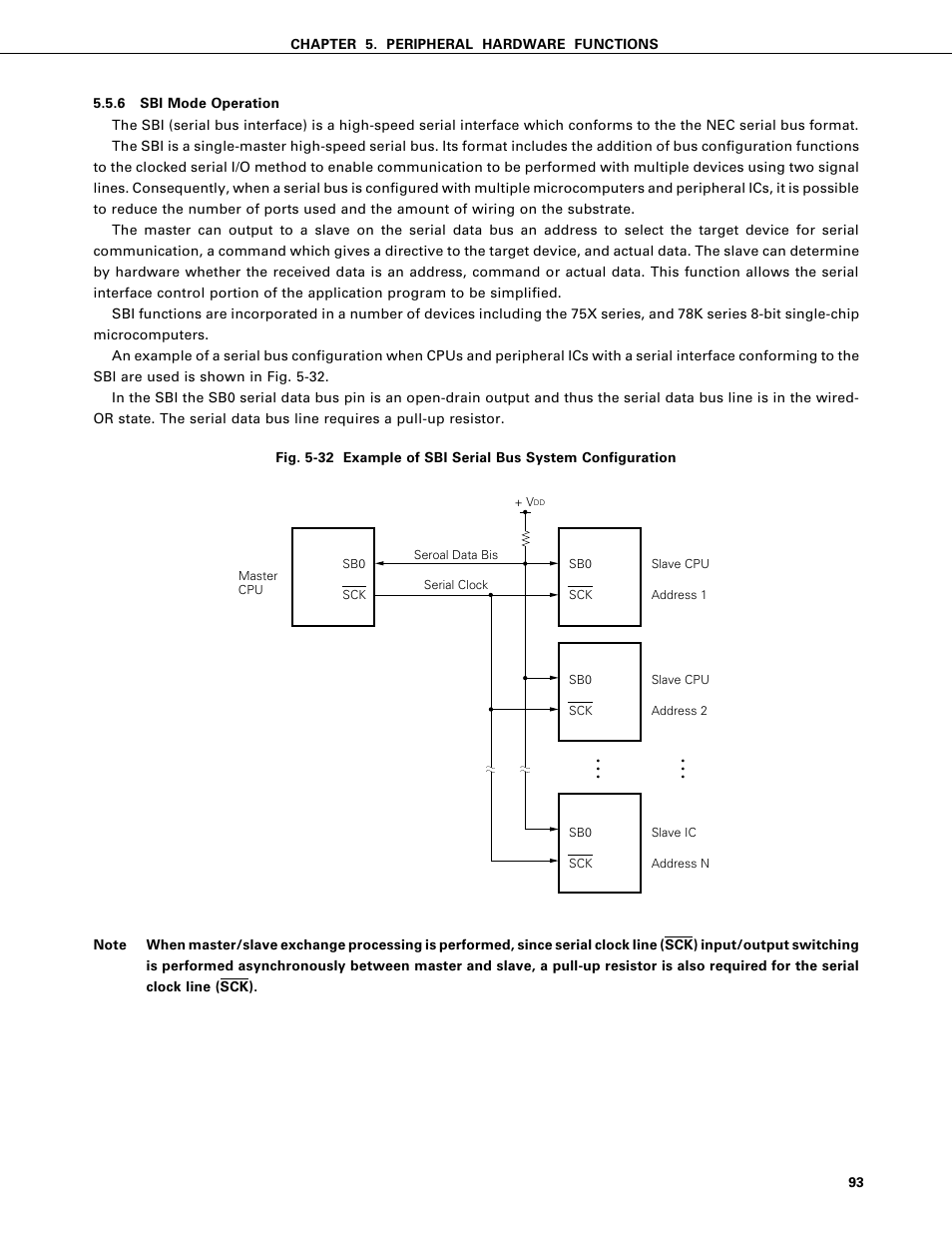 Sbi mode operation | NEC PD75402A User Manual | Page 104 / 195