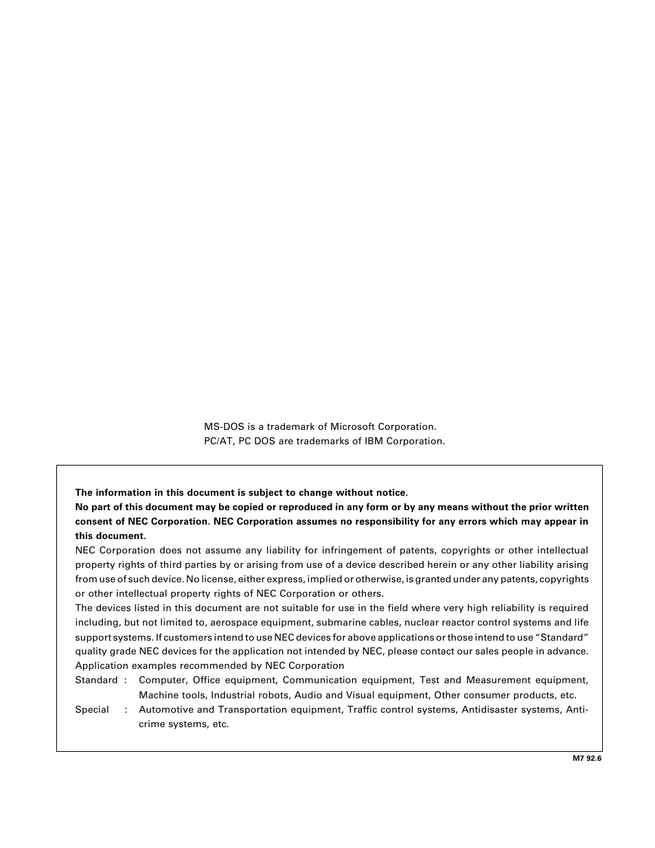 Nec statement | NEC PD75402A User Manual | Page 2 / 195