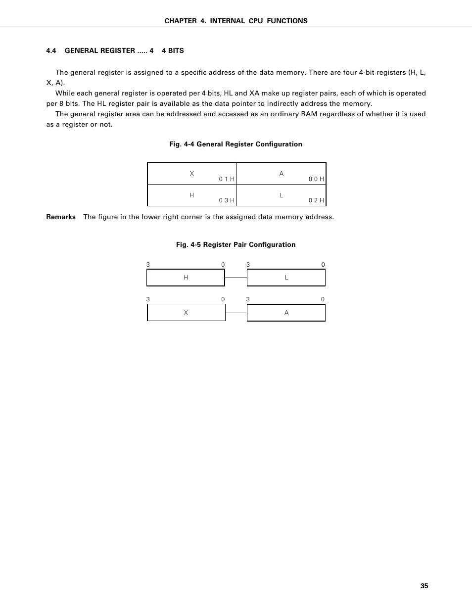 General register | NEC PD75402A User Manual | Page 46 / 195