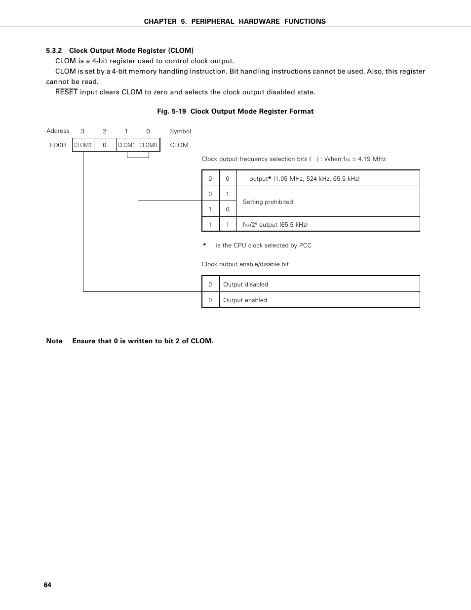 Clock output mode register (clom) | NEC PD75402A User Manual | Page 75 / 195